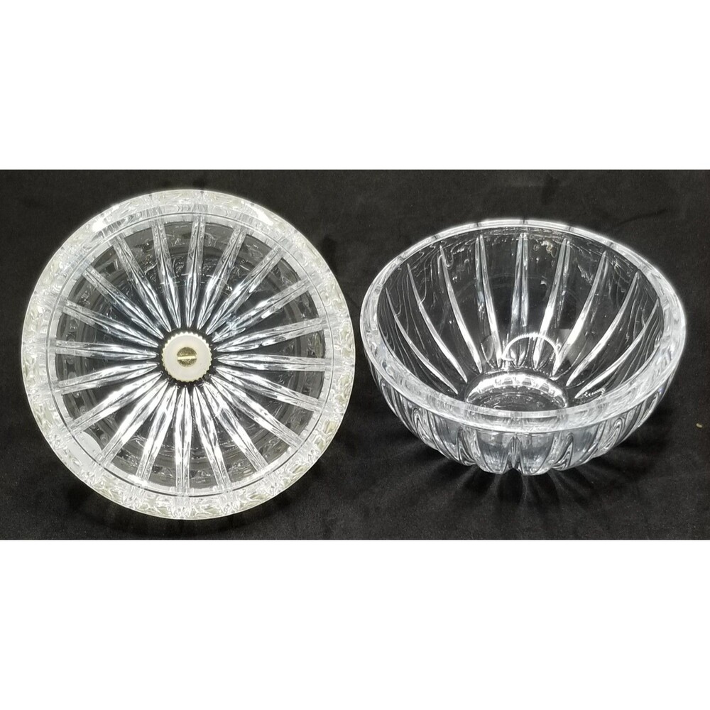 St George Holiday Magic DePlomo 24% Lead Crystal Candy Dish Bowl Tree Ornament - Picture 8 of 12